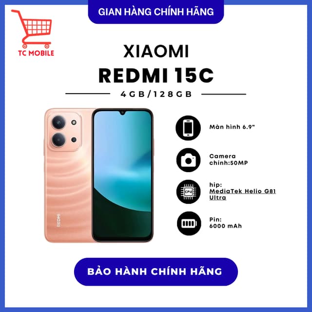 Điện thoại Xiaomi Redmi 15C 4GB/128GB - Hàng Chính Hãng - Ảnh 9
