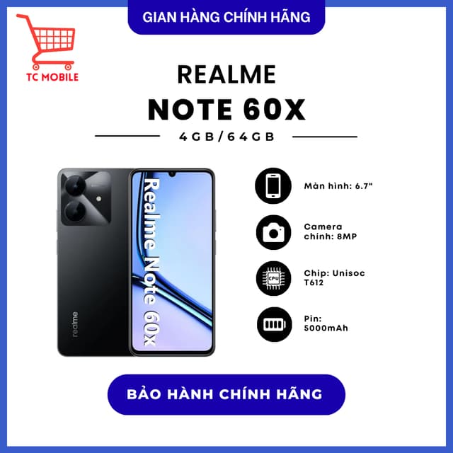 Điện thoại Realme Note 60X 4GB/64GB - Hàng Chính Hãng - Ảnh 2