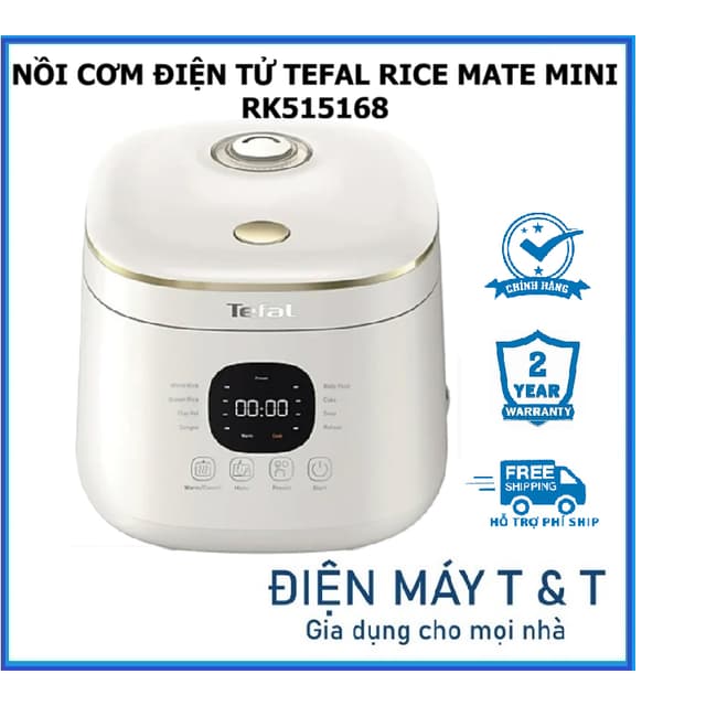 Nồi cơm điện tử Tefal Rice Mate Mini 0.7 lít RK515168 - Công nghệ AI tự động - Ảnh 7
