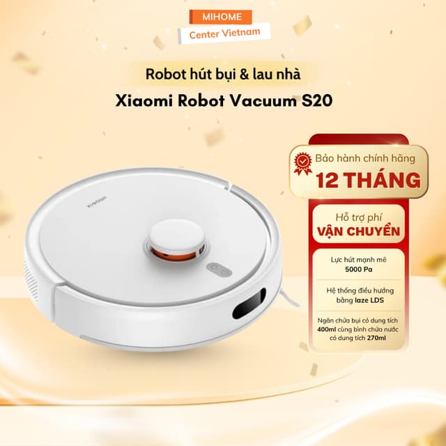 Máy Hút Bụi Lau Nhà Xiaomi Robot Vacuum S20 - Lực Hút 5000 Pa - Bảo Hành 12 Tháng Chính Hãng - Ảnh 8