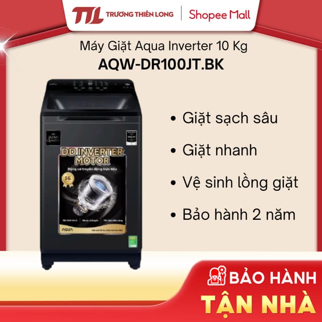 AQW-DR100JT(BK) - Máy Giặt Lồng Đứng Inverter 10 Kg DR100JT(BK) [TOÀN QUỐC] - Ảnh 2