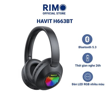 So sánh giá Tai nghe Bluetooth Headphone Havit H663BT pin 26 tiếng bluetooth 5.3, kết nối 2 thiết bị, có Led RGB rẻ nhất?