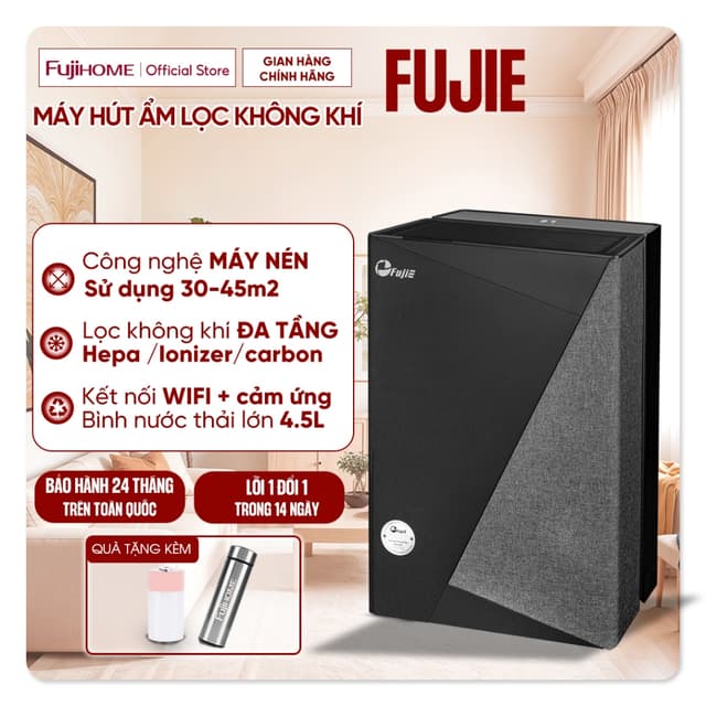 Máy hút ẩm dân dụng 30-45m2 FujiE HM-930ED Nhập Khẩu, lọc không khí HEPA Ionizer, kết nối WIFI điều khiển thông minh - Ảnh 7