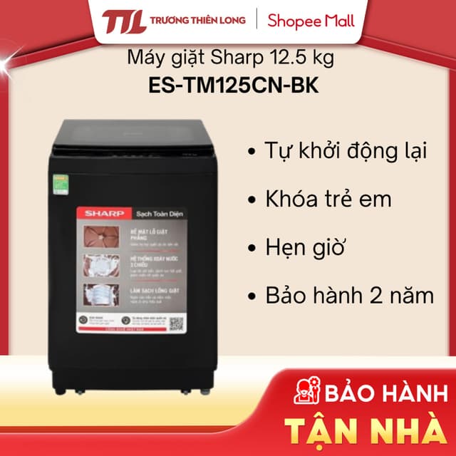 ES-TM125CN-BK / ES-TM125CN-MR - Máy Giặt Sharp 12.5 Kg ES-TM125CN-BK / ES-TM125CN-MR - Ảnh 9