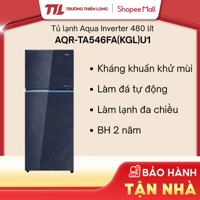 AQR-TA546FA(KGL)U1 - Tủ Lạnh Aqua Inverter 480 Lít AQR-TA546FA(WGL)U1 - Ảnh 1