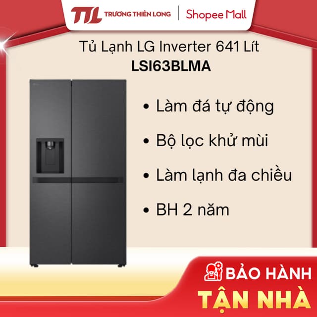 [VC 10%] LSI63BLMA / GR-B256JDS - Tủ Lạnh LG Inverter 641 Lít Side By Side LSI63BLMA [FREESHIP HCM] - Ảnh 3