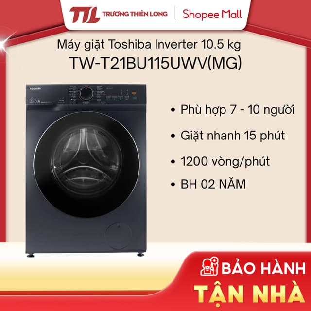 TW-T21BU105UWV(MG) 9.5 Kg || TW-T21BU115UWV(MG) 10.5 Kg - Máy Giặt TOSHIBA Inverter TW-BK105S3V [TOÀN QUỐC] - Ảnh 2