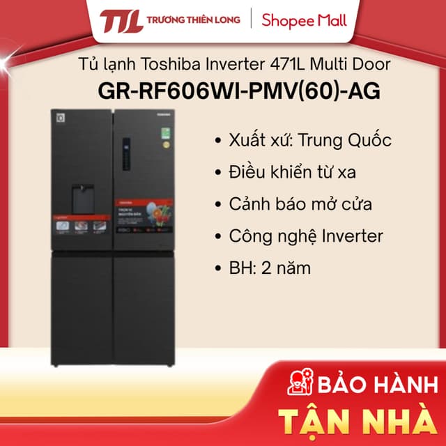 Tủ lạnh Toshiba Inverter 471 Lít Multi Door GR-RF606WI-PMV(60)-AG [FREESHIP HCM] - Ảnh 3