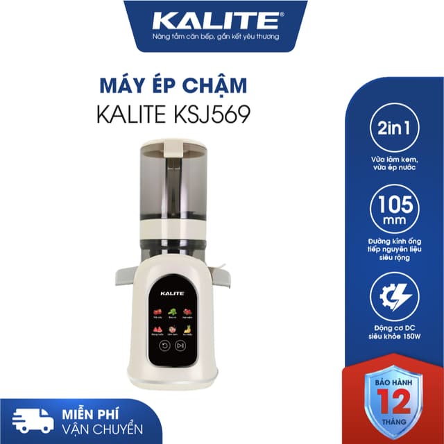 Máy Ép Chậm Kalite KSJ569, Ống Tiếp Rộng - Ép Kiệt Bã Rau Củ Quả, Hàng Chính Hãng - Ảnh 3