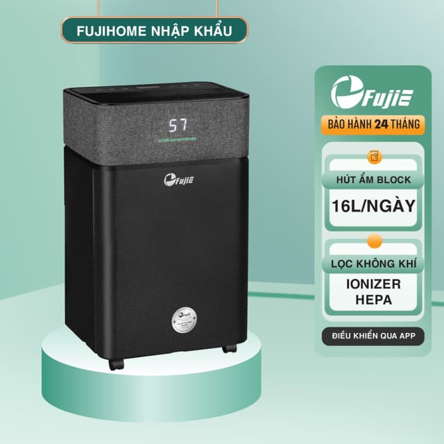 Máy Hút Ẩm Block FujiE HM-916ED, công suất hút 16 Lít/ngày kết hợp lọc không khí, có kết nối wifi - Ảnh 11