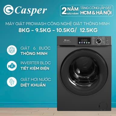 So sánh giá [Shopee - Lắp đặt 0Đ HN HCM]  Máy giặt cửa ngang Casper Inverter 8KG/ 9.5KG/ 10.5KG/ 12.5KG - WF-D95VGR1/ WF-D105VGR1 rẻ nhất?