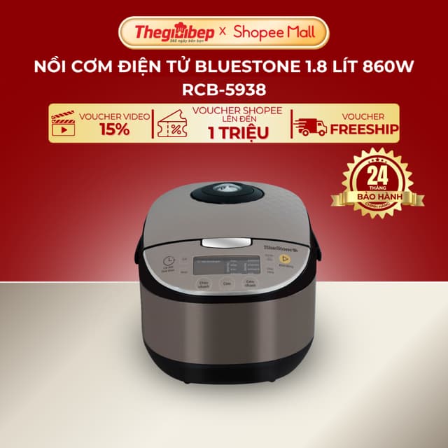 Nồi Cơm Điện Tử BlueStone RCB-5938 1.8 Lít 860W - Ảnh 2