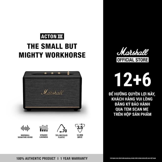 Loa Marshall Bluetooth ACTON III Homeline - Bảo Hành Chính Hãng ASH 1 Đổi 1 Trong 1 Năm - Ảnh 4