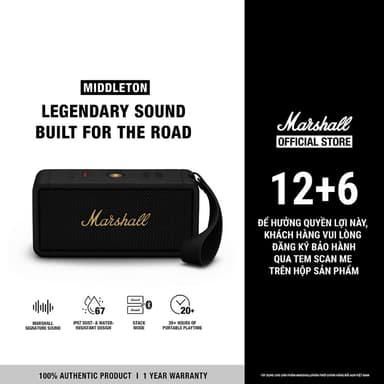 So sánh giá Loa Marshall Bluetooth MIDDLETON Portable - Pin lên đến 20h - Bảo Hành Chính Hãng 1 Đổi 1 Trong 1 Năm rẻ nhất?