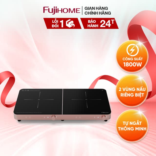 Bếp Từ Đôi Fujihome IC2602P - Tổng công suất thực 3400W - Khóa trẻ em - Gia nhiệt liên tục - Ảnh 5