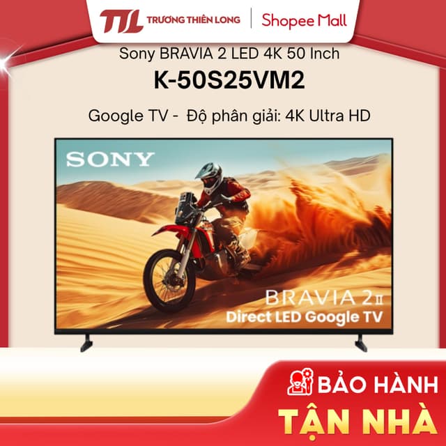 K-50S25VM2 | K-55S25VM2 - Google Tivi Sony 4K 50 Inch K-50S25VM2 [FREESHIP HCM][Miễn Phí Lắp Để Bàn HCM] - Ảnh 1