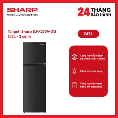 So sánh giá [MODEL 2026] Tủ lạnh Sharp Inverter 247 lít SJ-X270V-DG - SHOP miễn phí GIAO + LẮP HÀ NỘI rẻ nhất?