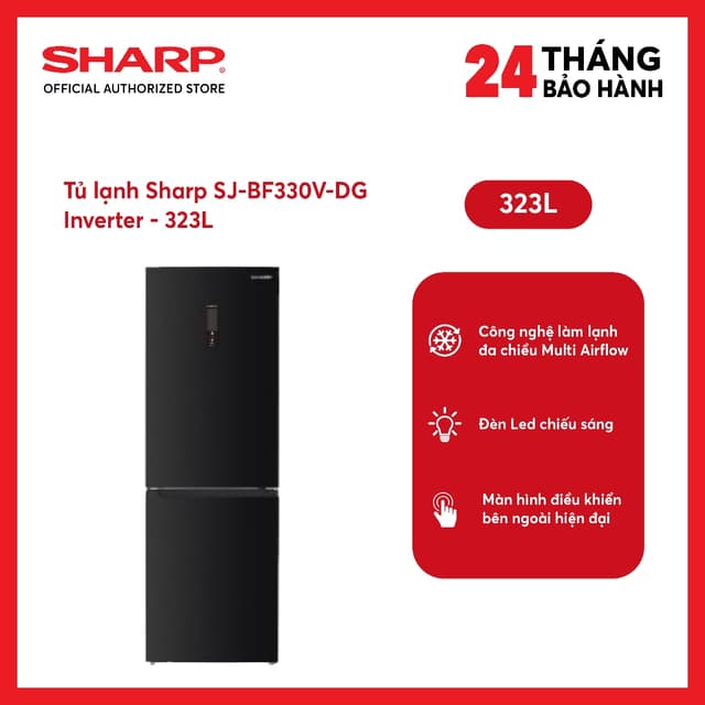 [MODEL 2026] Tủ lạnh Sharp Inverter 323 lít SJ-BF330V-DG - SHOP miễn phí GIAO + LẮP HÀ NỘI - Ảnh 4