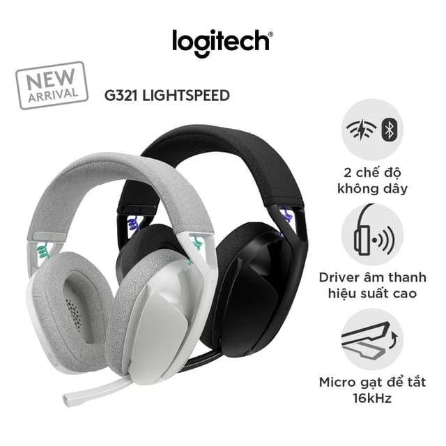 Tai nghe Gaming không dây Bluetooth Logitech G321 LIGHTSPEED - Cần micro 16 kHz, pin 20 giờ - Ảnh 4