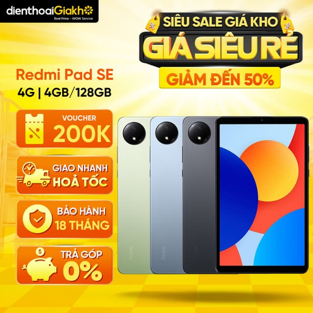 Máy Tính Bảng Xiaomi Redmi Pad SE 8.7 4G (4GB/128GB) Chính Hãng | LCD 90Hz | MediaTek Helio G85 8 | Pin 6650mAh - Ảnh 12