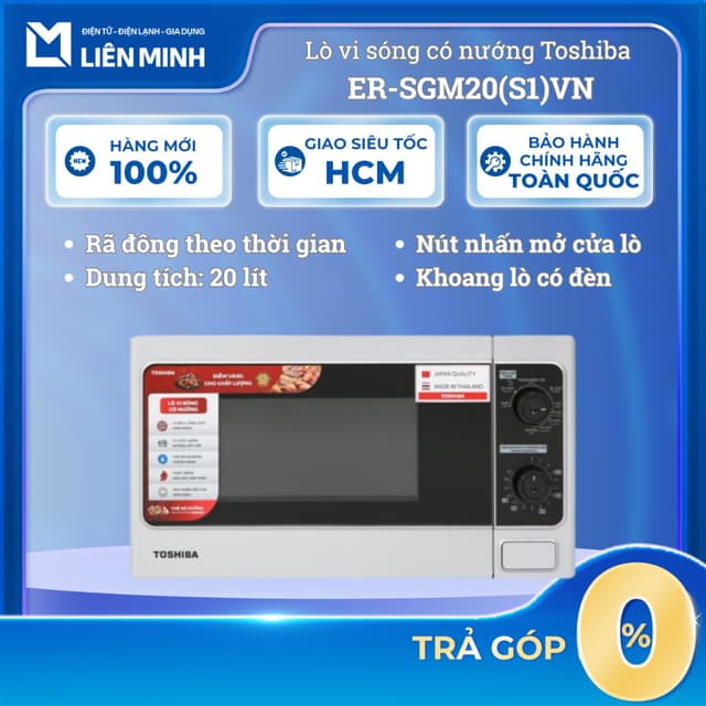 Lò Vi Sóng Có Nướng Toshiba 20 Lít ER-SGM20(S1)VN [Giao Toàn Quốc] - Ảnh 8