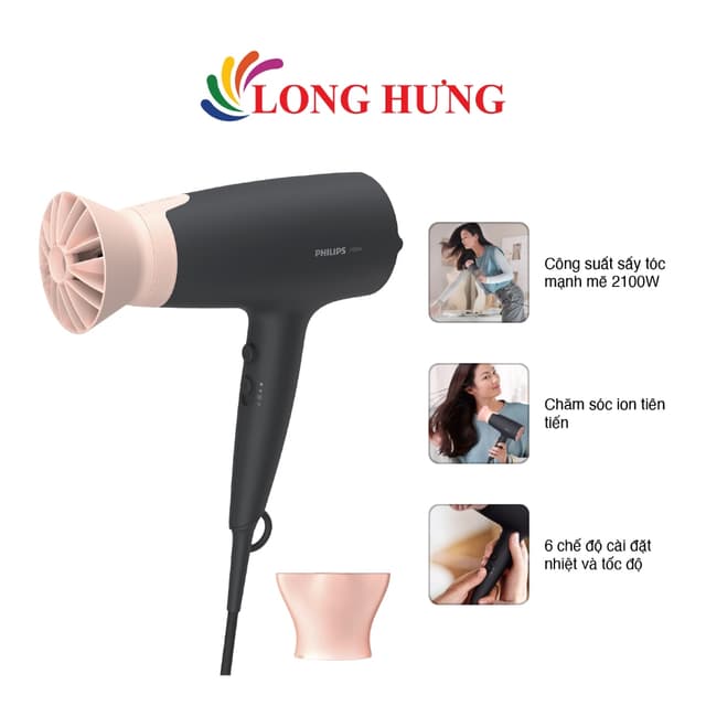 Máy sấy tóc Philips BHD350/10 - Hàng chính hãng - Ảnh 10