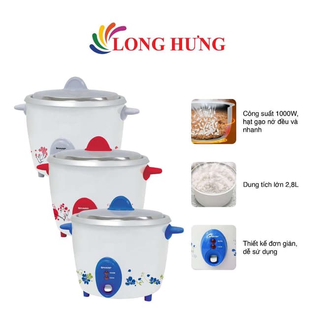 Nồi cơm điện nắp rời Sharp 2.8 lít KSH-D28V - Hàng chính hãng - Ảnh 5