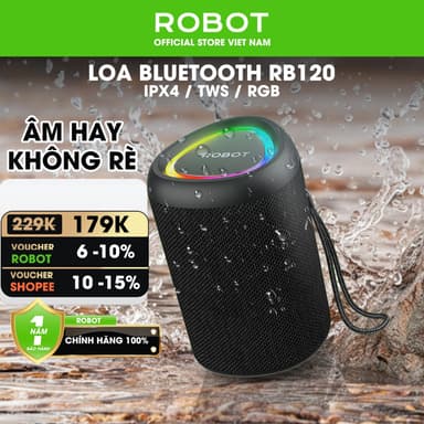 So sánh giá Loa Bluetooth Mini ROBOT RB120 Công Suất 5W Đèn Led RGB Hỗ Trợ Kết Nối Thẻ Nhớ, AUX Chính Hãng rẻ nhất?