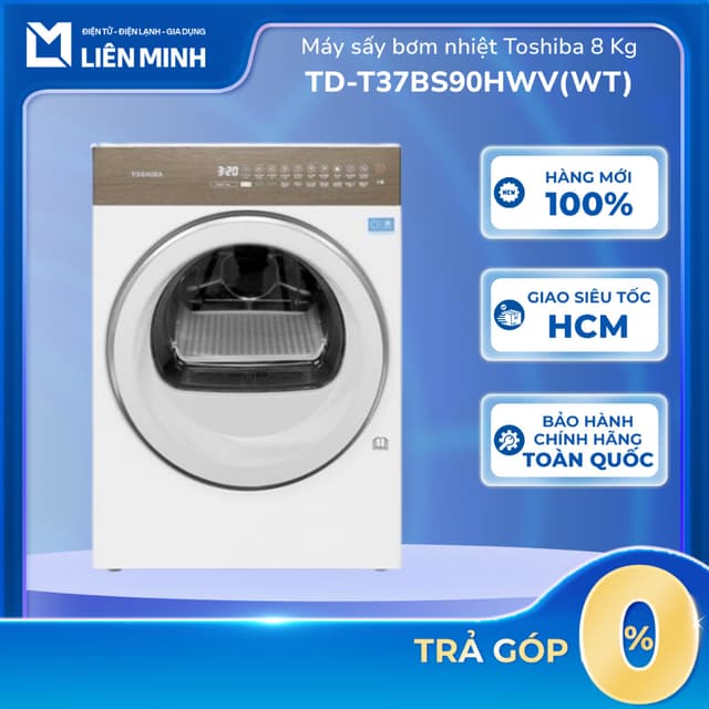 TD-T37BS90HWV(WT) - Máy Sấy Bơm Nhiệt Toshiba 8 Kg TD-T37BS90HWV(WT) [SHIP 0Đ HCM] - Ảnh 5