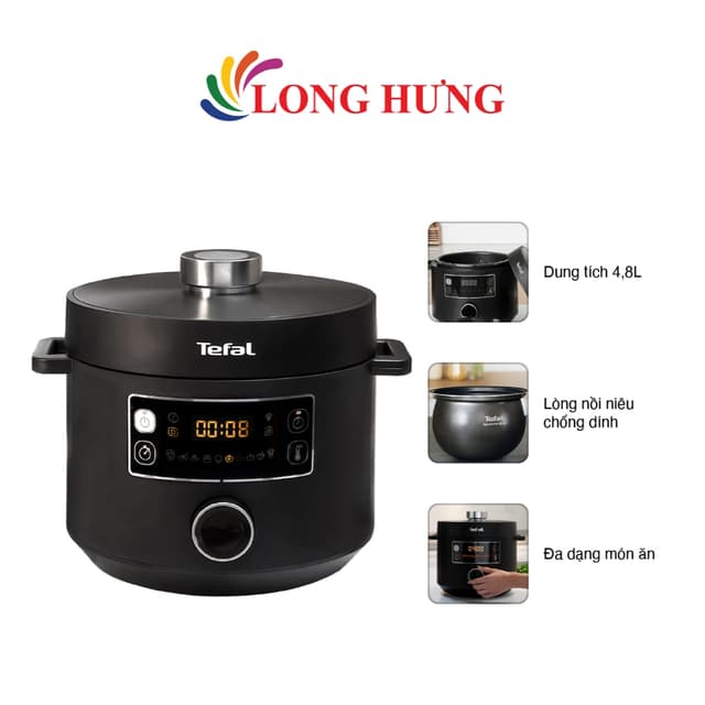 Nồi áp suất điện đa năng Tefal Turbo Cuisine 4.8 lít CY754830 - Hàng chính hãng - Ảnh 12