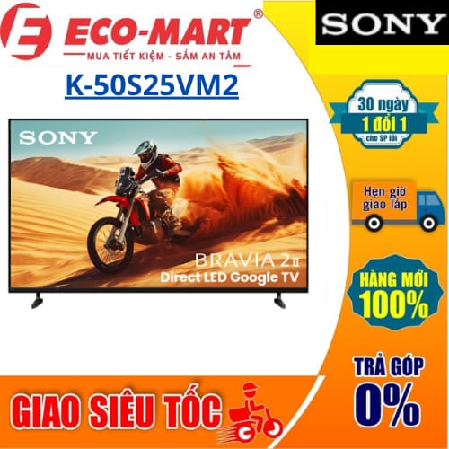 50S25VM2 Tivi Sony Google TV 4K LED NỀN BRAVIA 2 II K-50S25VM2 50 inch  (Tặng giao lắp đặt miễn phí) - Ảnh 10