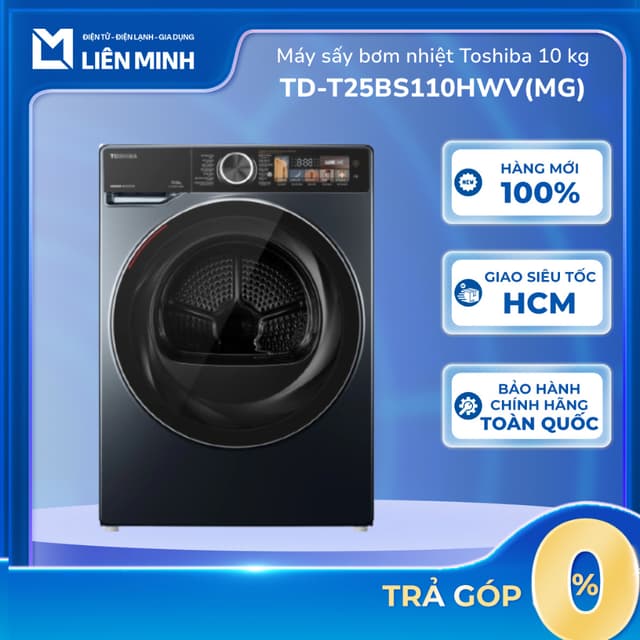 TD-T25BS110HWV(MG) - Máy Sấy Bơm Nhiệt Toshiba 10 kg TD-T25BS110HWV(MG) - Bảo Hành Chính Hãng - Ảnh 10