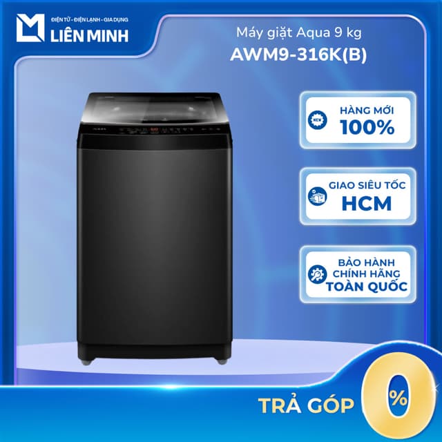 Máy Giặt Aqua AWM9-316K(B) (9 Kg) / AWM72-316K(S) (7.2 Kg) / AWM8-316K(B) (8 Kg) [Giao Toàn Quốc] - Ảnh 1
