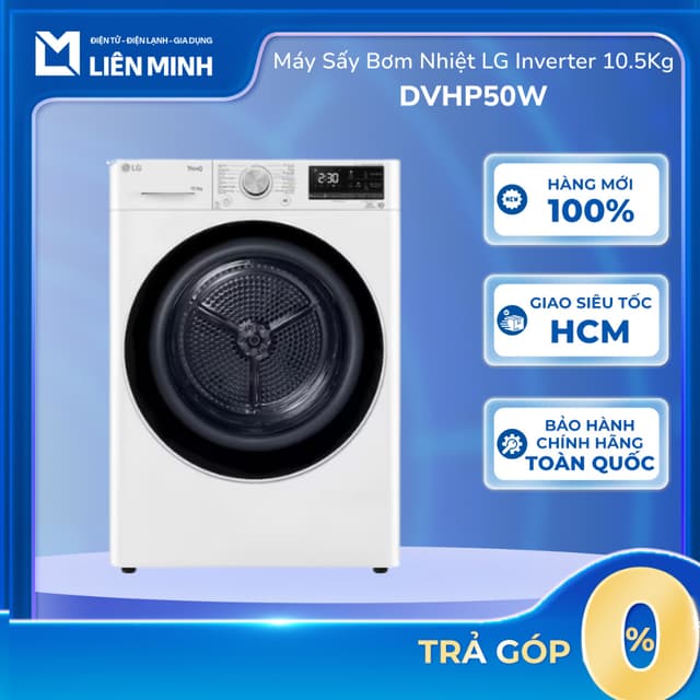 DVHP50B / DVHP50P / DVHP50W - Máy Sấy Bơm Nhiệt LG Inverter 10.5 Kg DVHP50B/P/W [Giao Toàn Quốc] - Ảnh 8