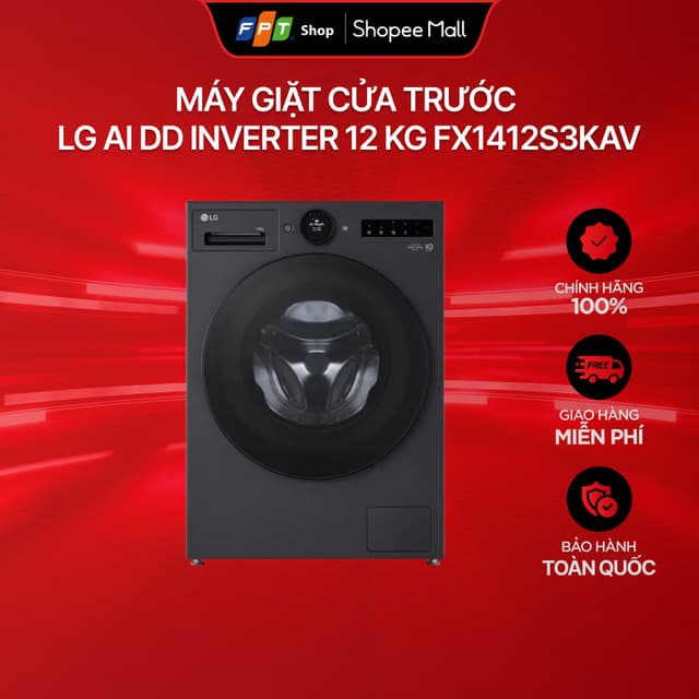 [Chỉ GH tận nơi] Máy giặt cửa trước LG AI DD Inverter 12 kg FX1412S3KAV - Ảnh 8