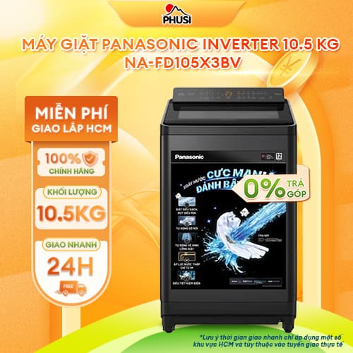 NA-FD105X3BV [GIAO LẮP MIỄN PHÍ HCM] Máy giặt Panasonic Inverter 10.5 kg NA-FD105X3BV - CHÍNH HÃNG - Ảnh 1