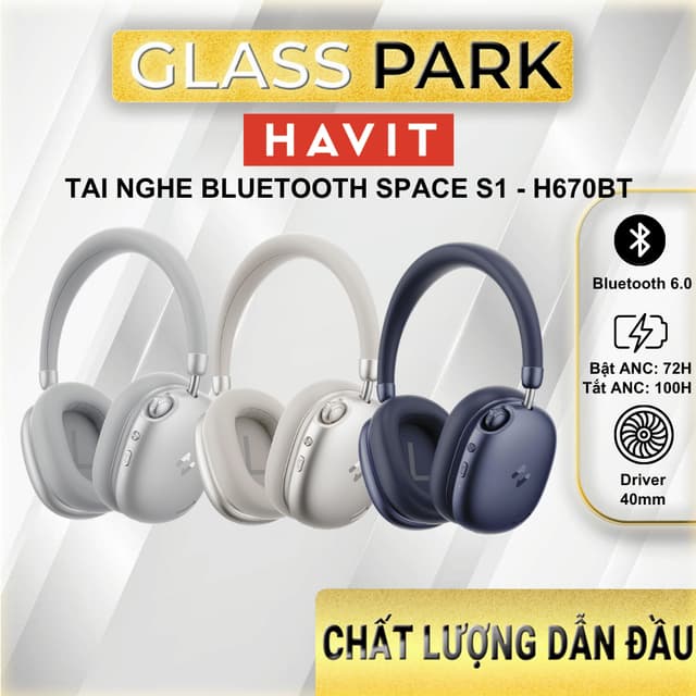 Tai nghe bluetooth chụp tai Havit H670BT ANC (Space S1) - Âm thanh sống động - Không gian riêng tư - Ảnh 1