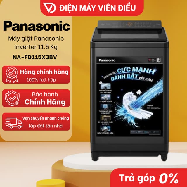 [FREESHIP NGHỆ AN] NA-FD115X3BV - Máy giặt Panasonic Inverter 11.5 Kg NA-FD115X3BV - Ảnh 9