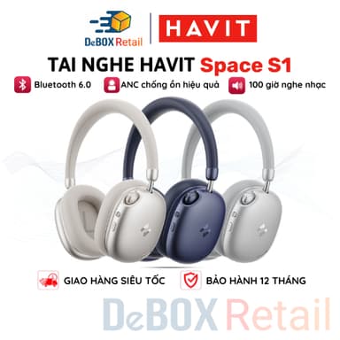 So sánh giá Tai Nghe Bluetooth Headphone HAVIT Space S1 H670BT, Driver 40mm, BT 6.0, Nghe Đến 100H, 5 mic ENC Chống ồn - Chính hãng rẻ nhất?