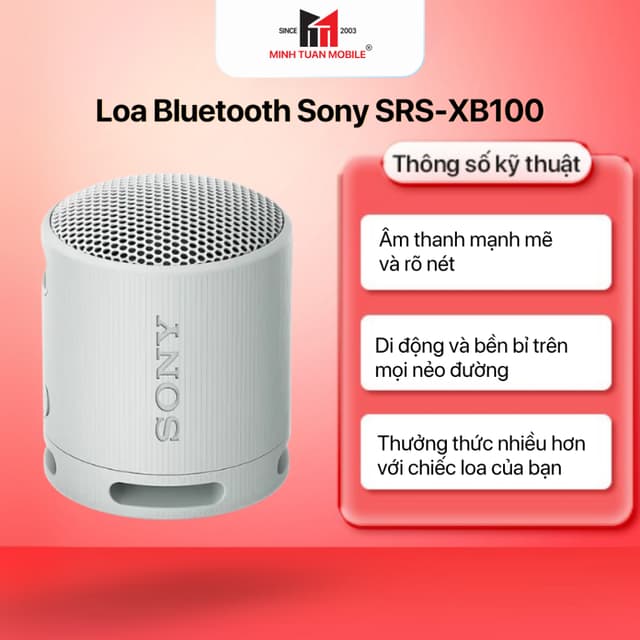 Loa Bluetooth Sony SRS-XB100 Hàng chính hãng bảo hành 12 tháng - Ảnh 12