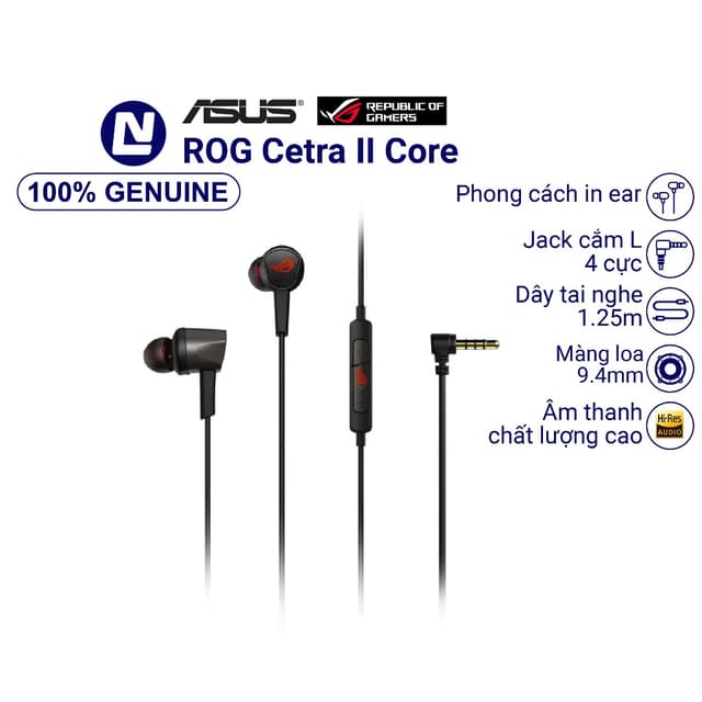 Asus ROG Cetra II Core Tai nghe có dây in ear Gaming có đầu cắm 3.5mm - Ảnh 6