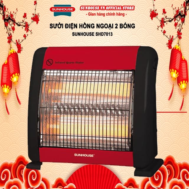 Đèn sưởi điện 2 bóng hồng ngoại Sunhouse SHD7013 công suất 800W tốc độ làm ấm nhanh - Ảnh 9