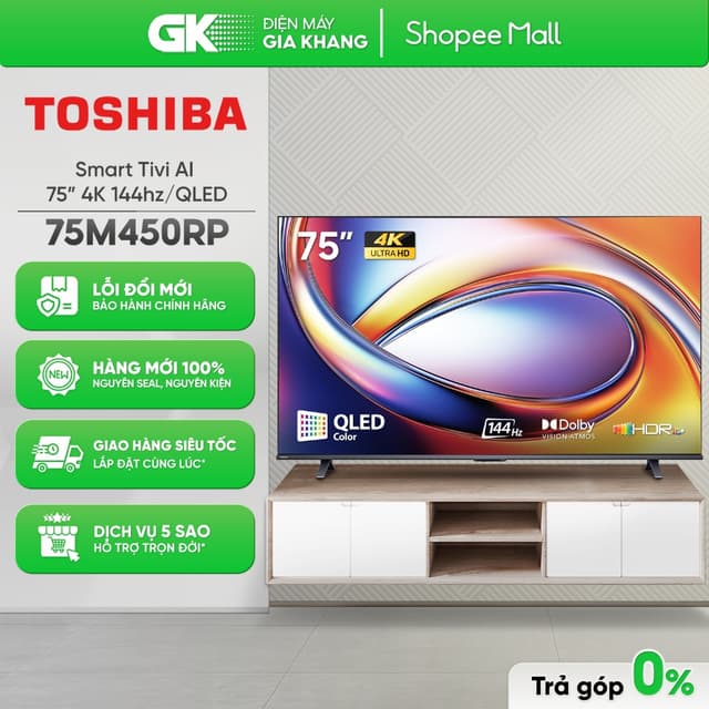 Smart Tivi QLED TOSHIBA  AI 4K 75 Inch 75M450RP [Freeship HCM] - Ảnh 4