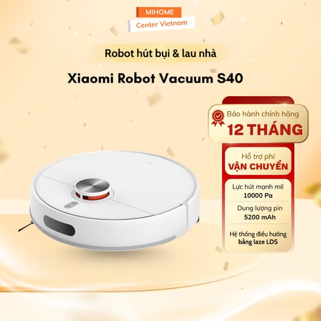 Robot hút và bụi lau nhà Xiaomi Robot Vacuum S40 - Lực Hút 10000 Pa - Bảo Hành 12 Tháng Chính Hãng - Ảnh 12