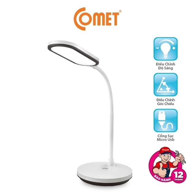 Đèn học LED Comet CT175 5W Để bàn làm việc, Cảm ứng, Chống Cận Thị Với 3 Màu Ánh Sáng - Ảnh 10