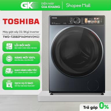 So sánh giá Máy Giặt Toshiba Inverter Giặt 13 Kg - Sấy 8 Kg TWD-T25BZP140MWV(MG)  [Freeship HCM] rẻ nhất?