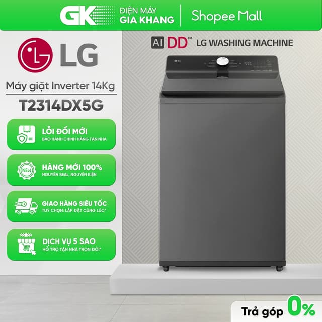 Máy Giặt LG AI DD Inverter 14 Kg T2314DX5G [Toàn Quốc] - Ảnh 3