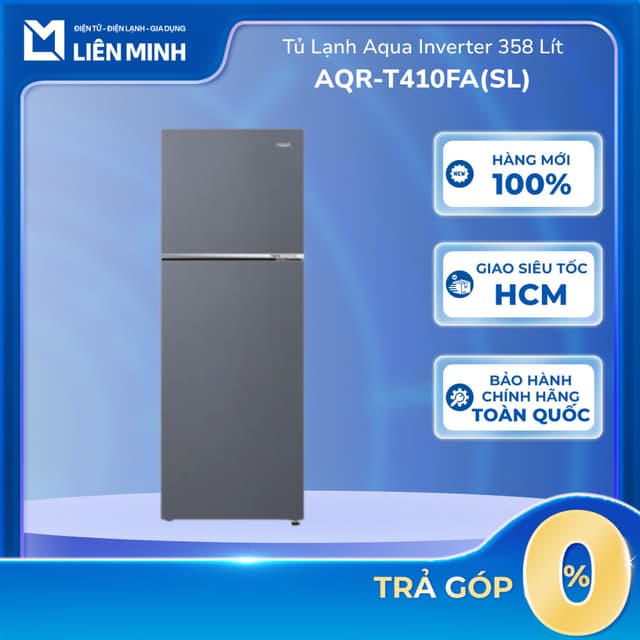 AQR-T410FA(SL) / AQR-T299FA(SL) - Tủ Lạnh Aqua Inverter  358 Lít / 283 Lít - Bảo Hành Chính Hãng - Ảnh 1