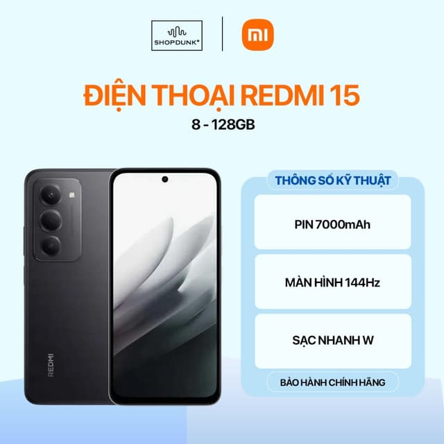 [Livestream] Điện Thoại Xiaomi Redmi 15 8GB 128GB Chính Hãng - Ảnh 3
