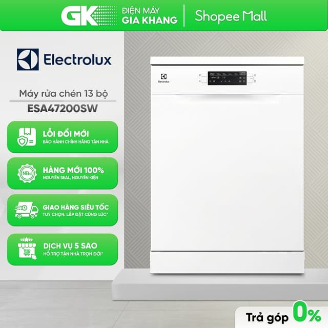 [Shopee - Lắp đặt 0Đ HN HCM] ESA47200SW | ESA47200SX Máy Rửa Chén Độc Lập Electrolux - Ảnh 4
